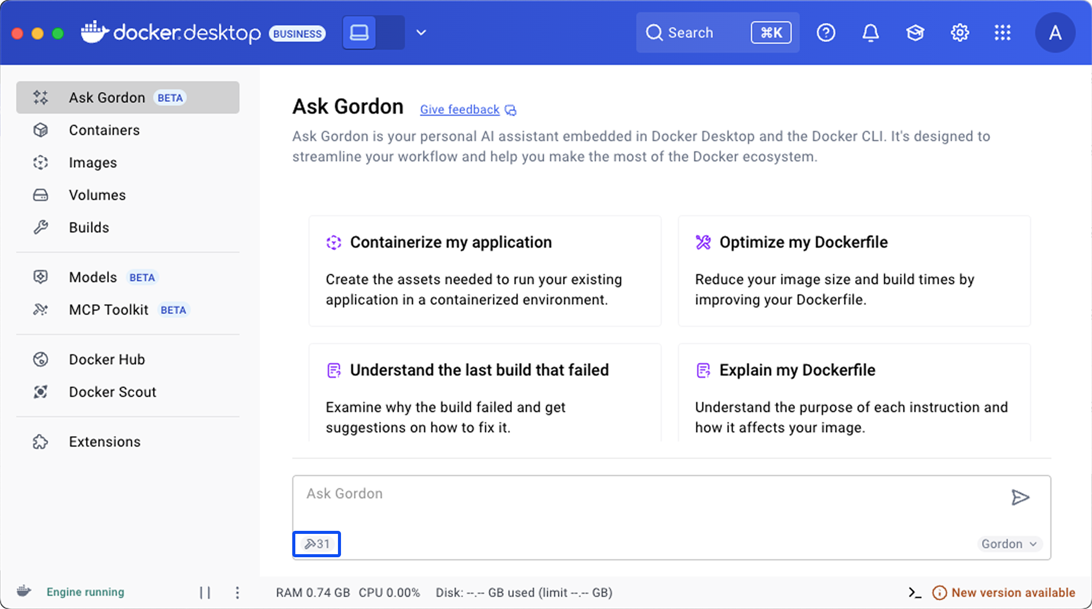 显示 Gordon 页面及工具箱按钮的截图。