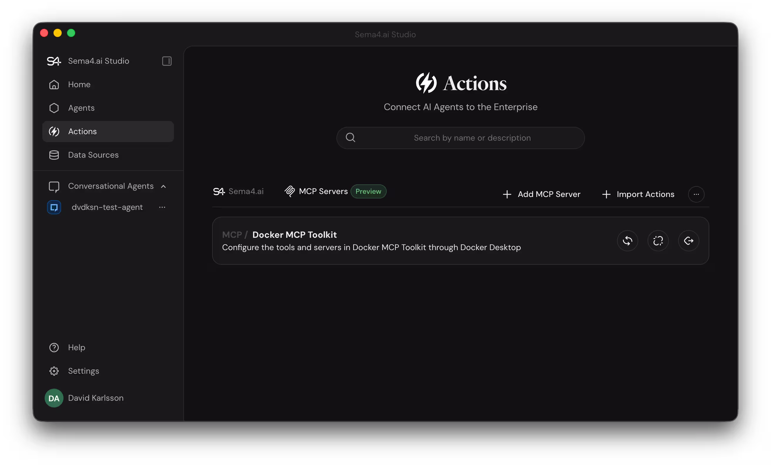 Docker MCP Toolkit in Sema4.ai Studio