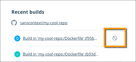 显示取消图标的构建列表