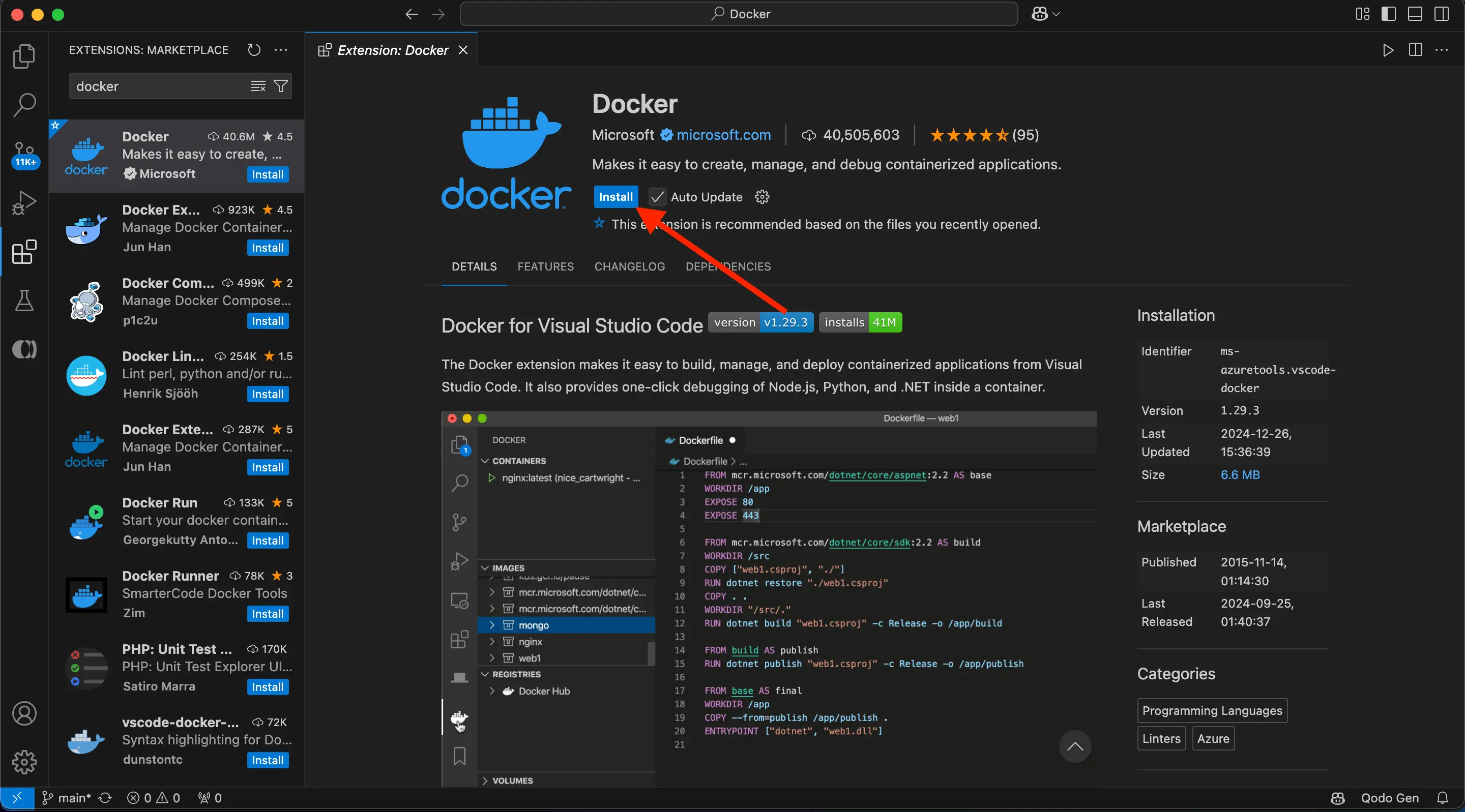 VS Code 扩展市场截图